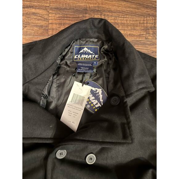 New Climate Concepts Pea Coat Adult Extra Large Black Warm Hiking Outdoor Men - Picture 7 of 9